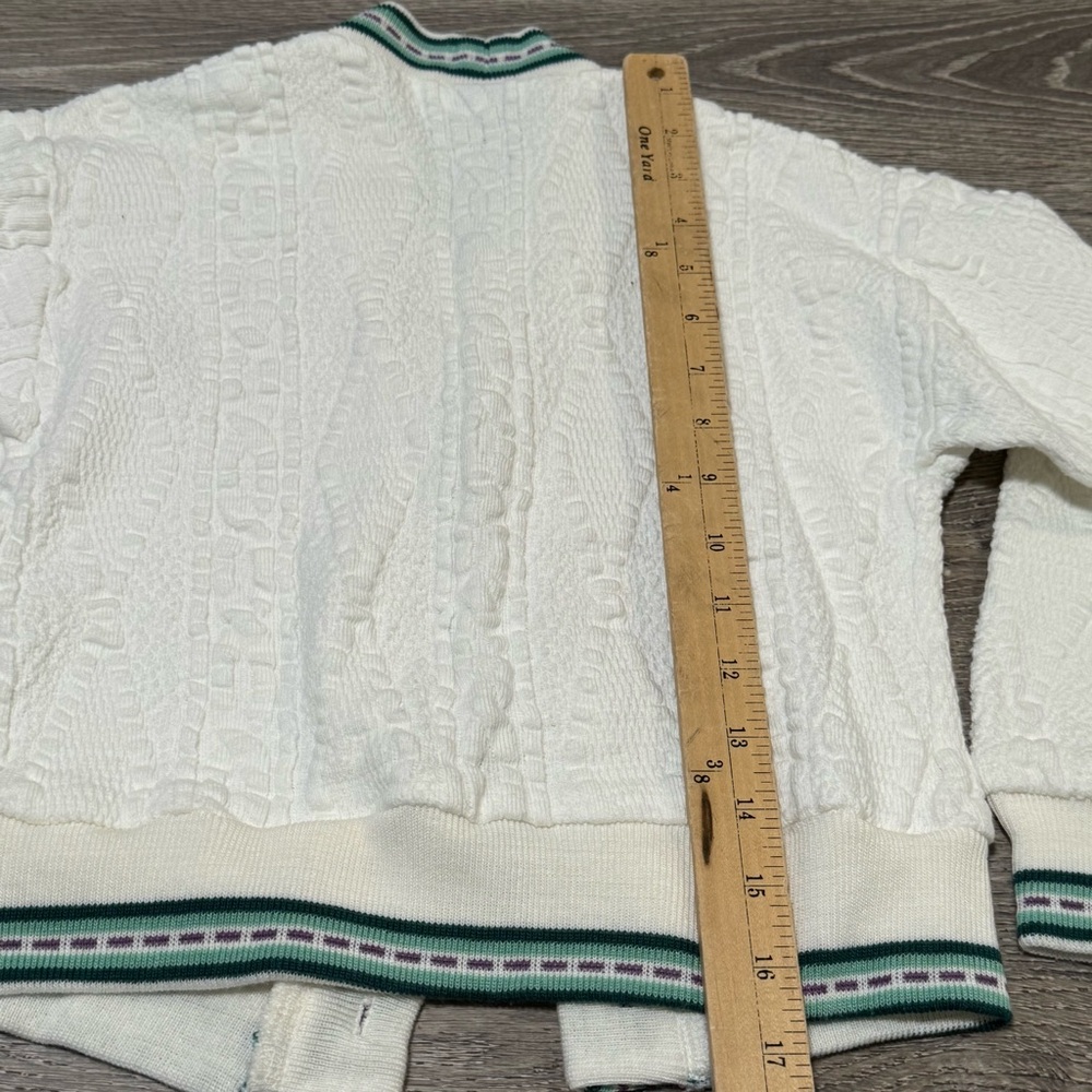 Vintage Varsity Tennis Cable Knit Toddler Cardigan button sweater - Picture 6 of 9